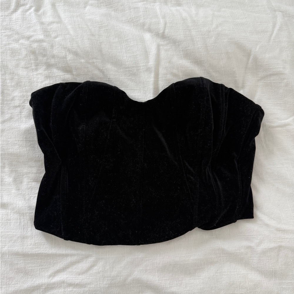 Bershka velvet crop top